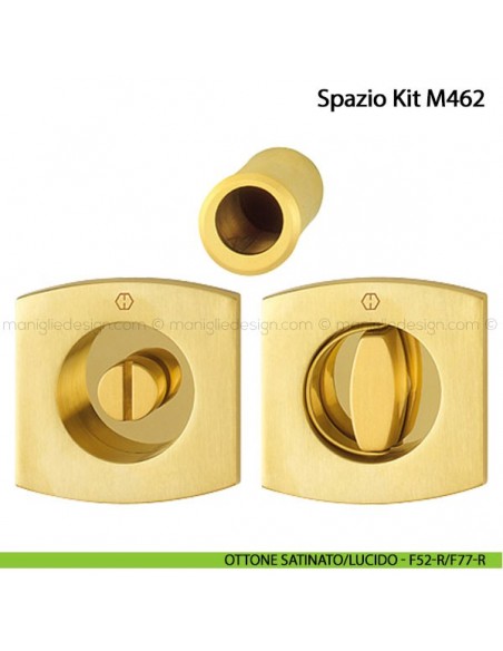Kit per porta scorrevole nottolino e anello Hoppe M462 Spazio Kit 7 ottone satinato/lucido - F52-R/F77-R
