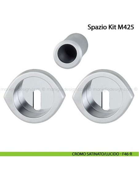 Kit per porta scorrevole con foro chiave Hoppe M425 Spazio Kit 4 cromo satinato/lucido - F46-R