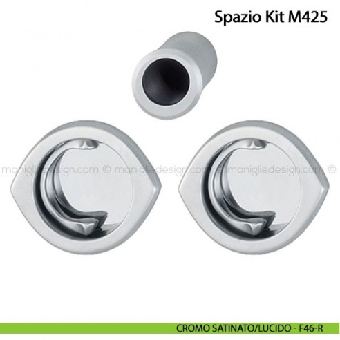 Kit per porta scorrevole con anello Hoppe M425 Spazio Kit 5 cromo satinato/lucido - F46-R