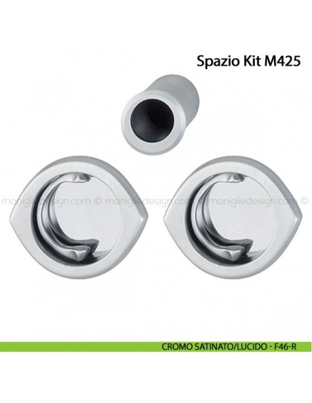 Kit per porta scorrevole con anello Hoppe M425 Spazio Kit 5 cromo satinato/lucido - F46-R