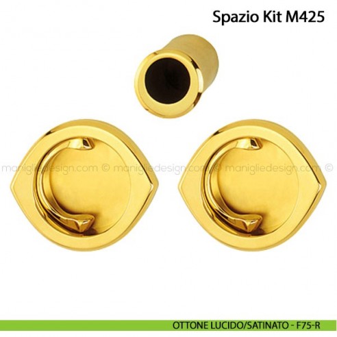 Kit per porta scorrevole con anello Hoppe M425 Spazio Kit 5 ottone lucido/satinato - F75-R