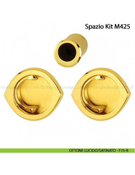 Kit per porta scorrevole con anello Hoppe M425 Spazio Kit 5 ottone lucido/satinato - F75-R