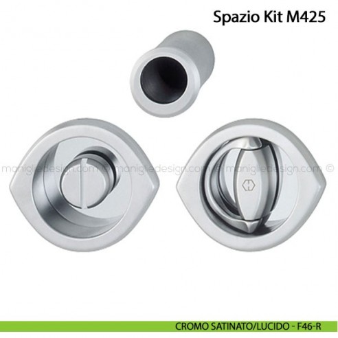 Kit per porta scorrevole nottolino e anello Hoppe M425 Spazio Kit 7 cromo satinato/lucido - F46-R