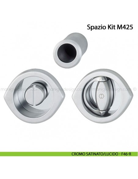 Kit per porta scorrevole nottolino e anello Hoppe M425 Spazio Kit 7 cromo satinato/lucido - F46-R