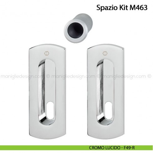 Kit per porta scorrevole con foro chiave Hoppe M463 Spazio Kit 4 cromo lucido - F49-R