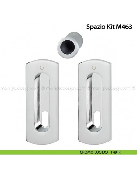 Kit per porta scorrevole con foro chiave Hoppe M463 Spazio Kit 4 cromo lucido - F49-R