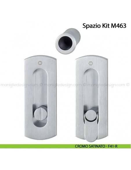 Kit per porta scorrevole nottolino e anello Hoppe M463 Spazio Kit 7 cromo satinato - F41-R