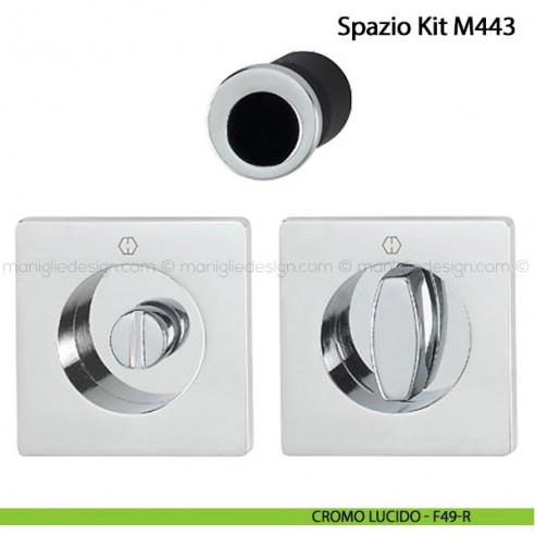 Kit per porta scorrevole quadrato con nottolino Hoppe M443 Spazio Kit 2 cromo lucido - F49-R