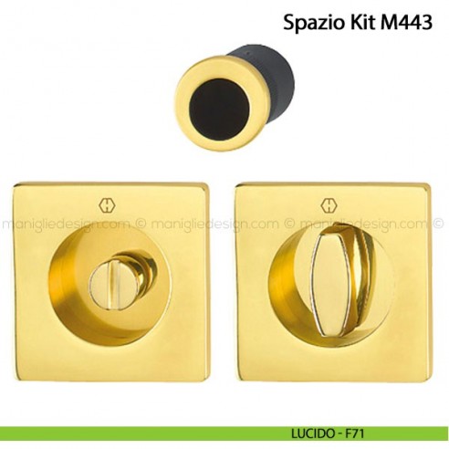 Kit per porta scorrevole quadrato con nottolino Hoppe M443 Spazio Kit 2 lucido - F71
