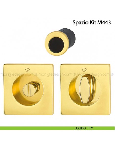 Kit per porta scorrevole quadrato con nottolino Hoppe M443 Spazio Kit 2 lucido - F71