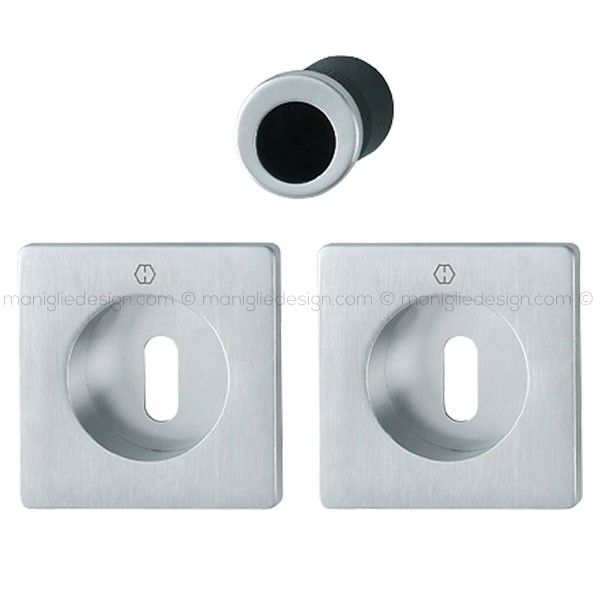 Kit Maniglia Tonda Con Foro Chiave E Serratura Per Porta Scorrevole 2055cs