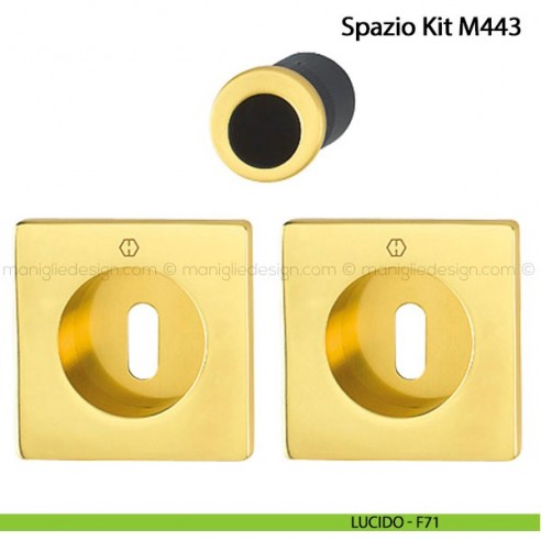 Kit per porta scorrevole quadrato con foro chiave Hoppe M443 Spazio Kit 4 lucido - F71