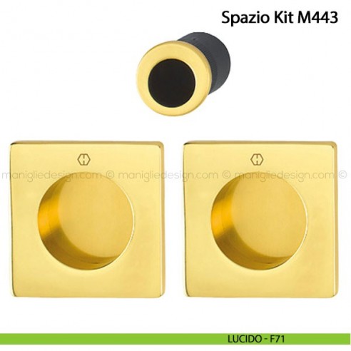 Kit per porta scorrevole quadrato senza foro chiave Hoppe M443 Spazio Kit 5 lucido - F71