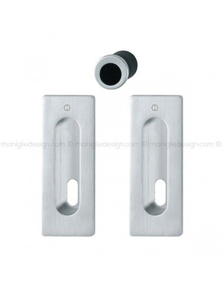 Kit per porta scorrevole rettangolare con foro chiave Hoppe M464 Spazio Kit 4