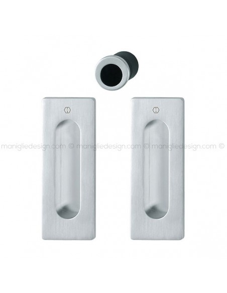 Kit per porta scorrevole rettangolare senza foro chiave Hoppe M464 Spazio Kit 5