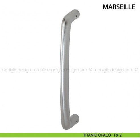Maniglione per porta Marseille Hoppe in alluminio interasse 300 mm titanio opaco - F9-2