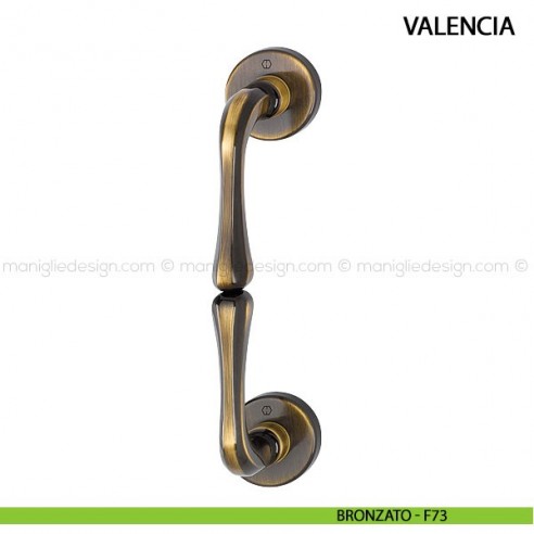 Maniglione per porta Valencia Hoppe in ottone interasse 194 mm bronzato - F73
