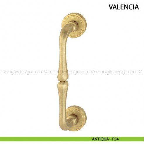 Maniglione per portone Valencia Hoppe in ottone interasse 194 mm antiqua - F54