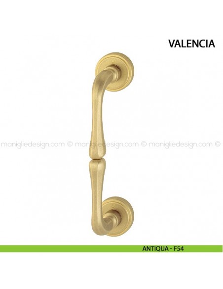 Maniglione per portone Valencia Hoppe in ottone interasse 194 mm antiqua - F54