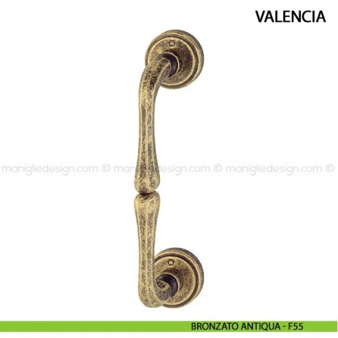Maniglione per portone Valencia Hoppe in ottone interasse 194 mm bronzato antiqua - F55