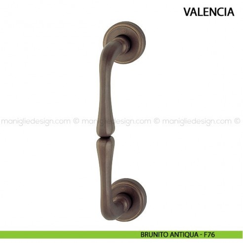 Maniglione per portone Valencia Hoppe in ottone interasse 194 mm brunito antiqua - F76
