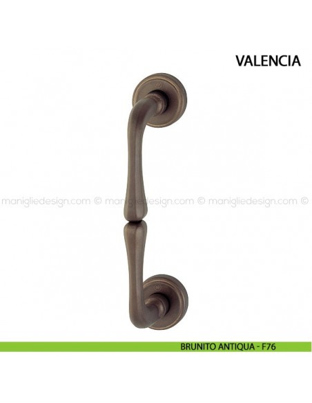 Maniglione per portone Valencia Hoppe in ottone interasse 194 mm brunito antiqua - F76