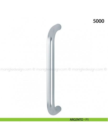 Maniglione per porta 5000 Hoppe in alluminio interasse 350 mm argento - F1