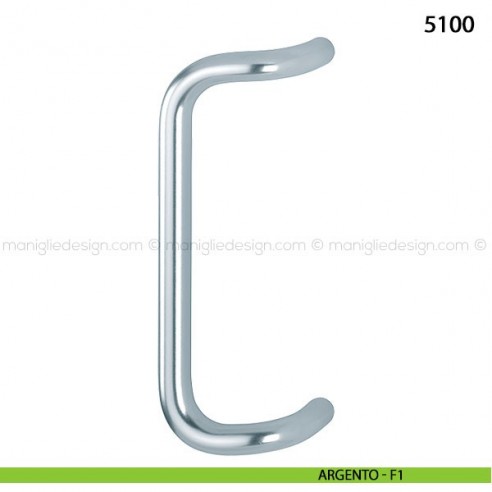 Maniglione per porta 5100 Hoppe in alluminio diametro 25 mm interasse 300 argento - F1