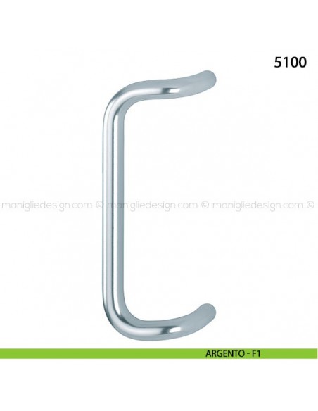 Maniglione per porta 5100 Hoppe in alluminio diametro 25 mm interasse 300 argento - F1