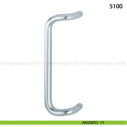Maniglione per porta 5100 Hoppe in alluminio diametro 25 mm interasse 350 argento - F1
