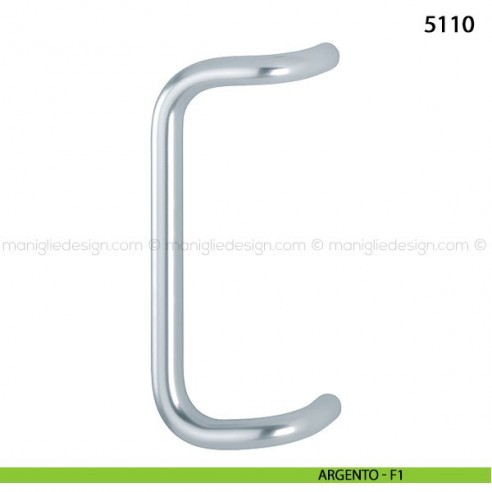 Maniglione per porta 5110 Hoppe in alluminio diametro 30 mm interasse 350 argento - F1