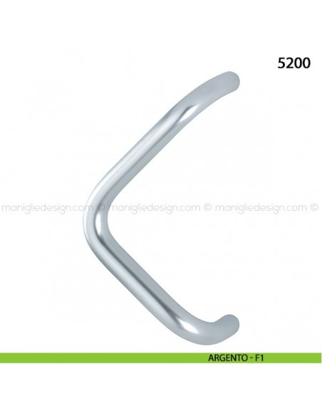Maniglione per porta 5200 Hoppe in alluminio diametro 25 mm interasse 300 argento - F1