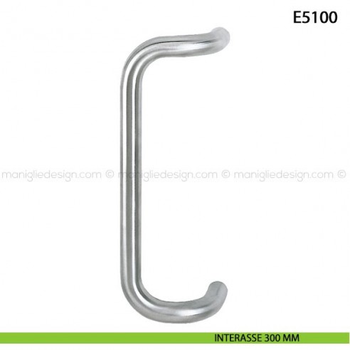 Maniglione per porta E5100 Hoppe acciaio inox diametro 25 mm interasse 300 satinato - F69