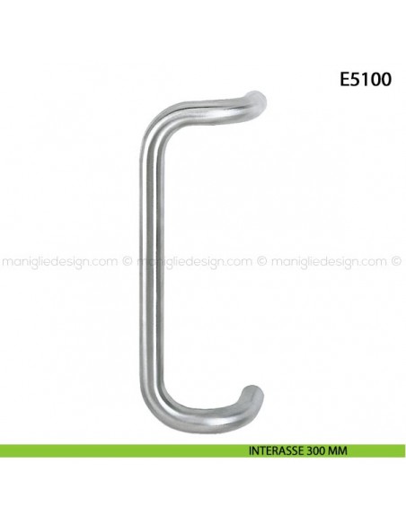 Maniglione per porta E5100 Hoppe acciaio inox diametro 25 mm interasse 300 satinato - F69