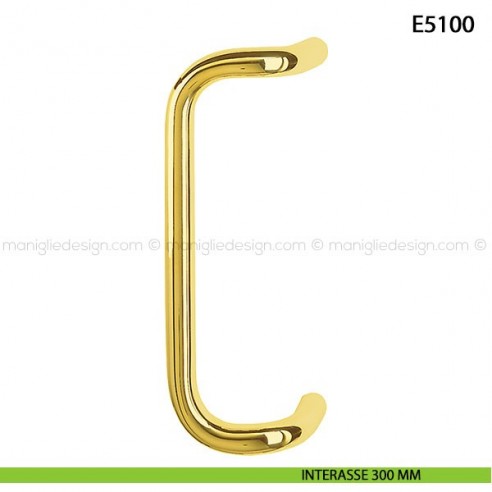 Maniglione per porta E5100 Hoppe acciaio inox diametro 25 mm interasse 300 ottone lucido - F77-R
