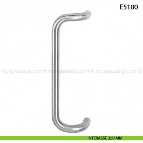 Maniglione per porta E5100 Hoppe acciaio inox diametro 25 mm interasse 350 satinato - F69