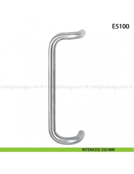 Maniglione per porta E5100 Hoppe acciaio inox diametro 25 mm interasse 350 satinato - F69