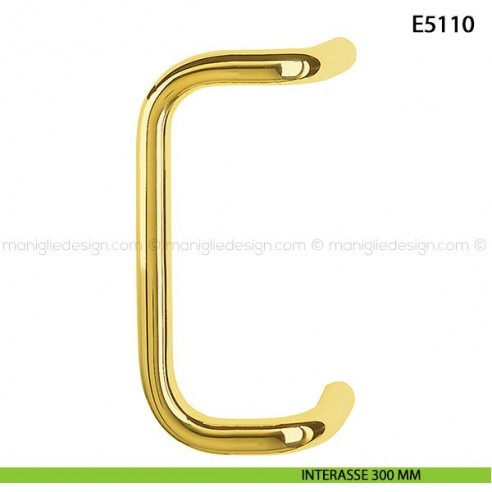 Maniglione per porta E5110 Hoppe acciaio inox diametro 30 mm interasse 300 ottone lucido - F77-R
