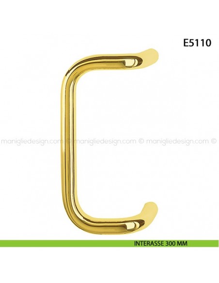 Maniglione per porta E5110 Hoppe acciaio inox diametro 30 mm interasse 300 ottone lucido - F77-R