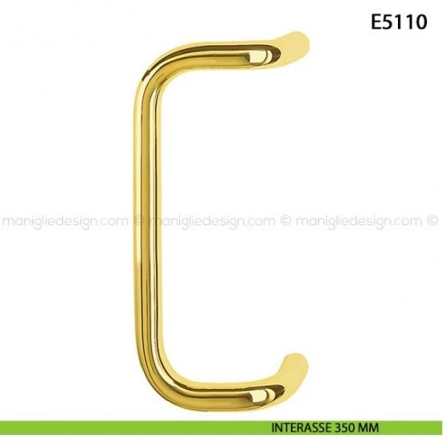Maniglione per porta E5110 Hoppe acciaio inox diametro 30 mm interasse 350 ottone lucido - F77-R