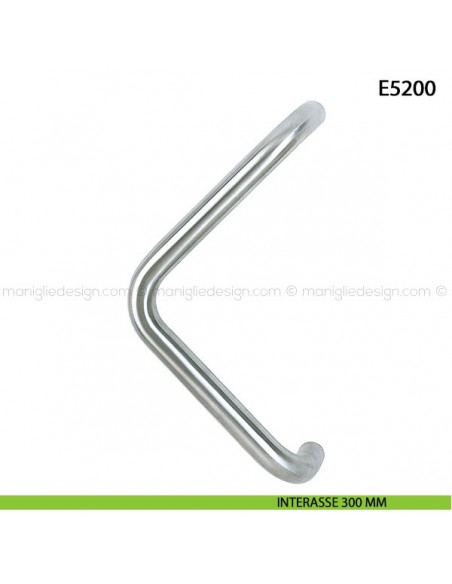 Maniglione per porta E5200 Hoppe acciaio inox diametro 25 mm interasse 300 mm satinato - F69