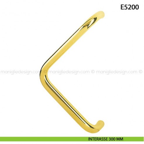 Maniglione per porta E5200 Hoppe acciaio inox diametro 25 mm interasse 300 mm ottone lucido - F77-R