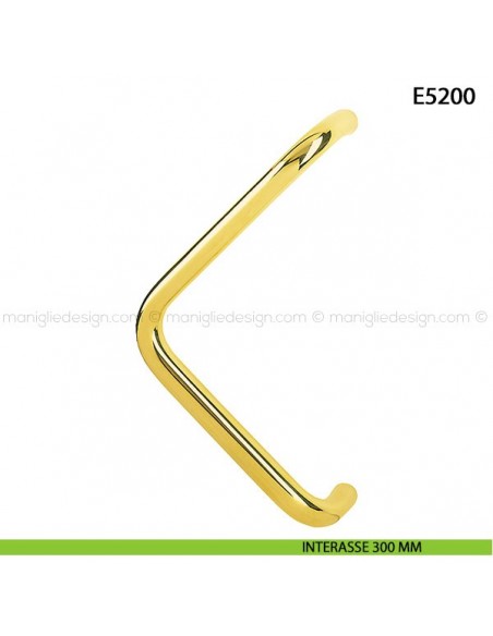 Maniglione per porta E5200 Hoppe acciaio inox diametro 25 mm interasse 300 mm ottone lucido - F77-R