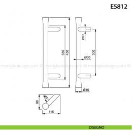 Maniglione per porta E5912 Hoppe acciaio inox 2