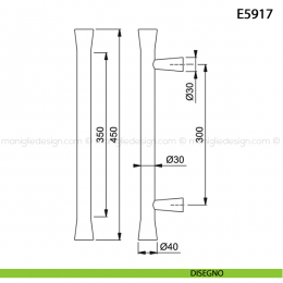 Maniglione per porta E5917 Hoppe acciaio inox 2