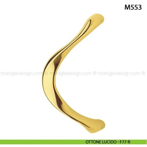 Maniglione per porta M553 Hoppe in ottone interasse 250 mm ottone lucido - F77-R