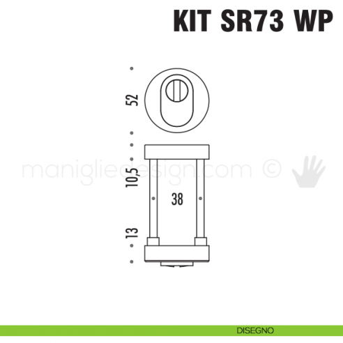 Bocchetta di protezione per cilindro Colombo Design SR73 WP disegno