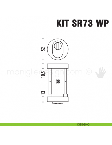 Bocchetta di protezione per cilindro Colombo Design SR73 WP disegno