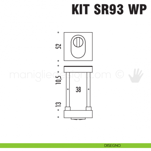 Bocchetta di protezione per cilindro Colombo Design SR93 WP disegno