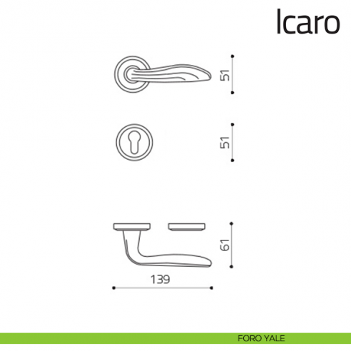 Maniglia per porta Icaro Olivari foro yale